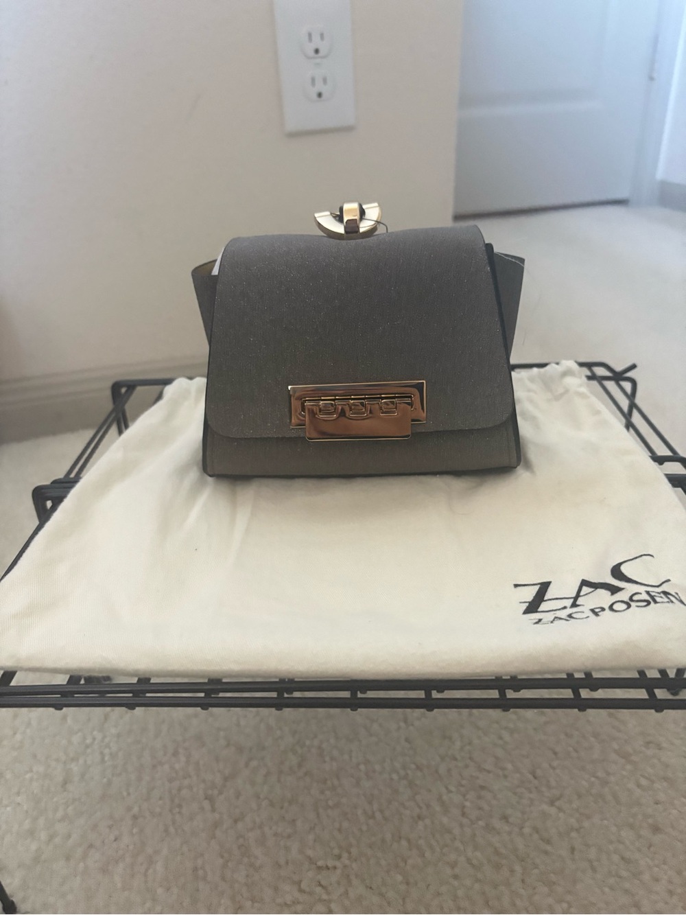 ZAC Zac Posen Olive Green Mini Satchel with Gold Hardware
